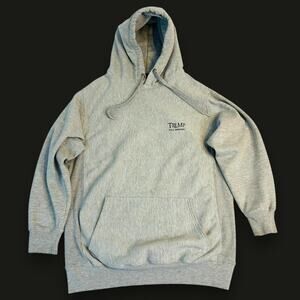 Trump Taj Mahal Mens L Hoodie Trump Collection VTG Cotton Blend Gray